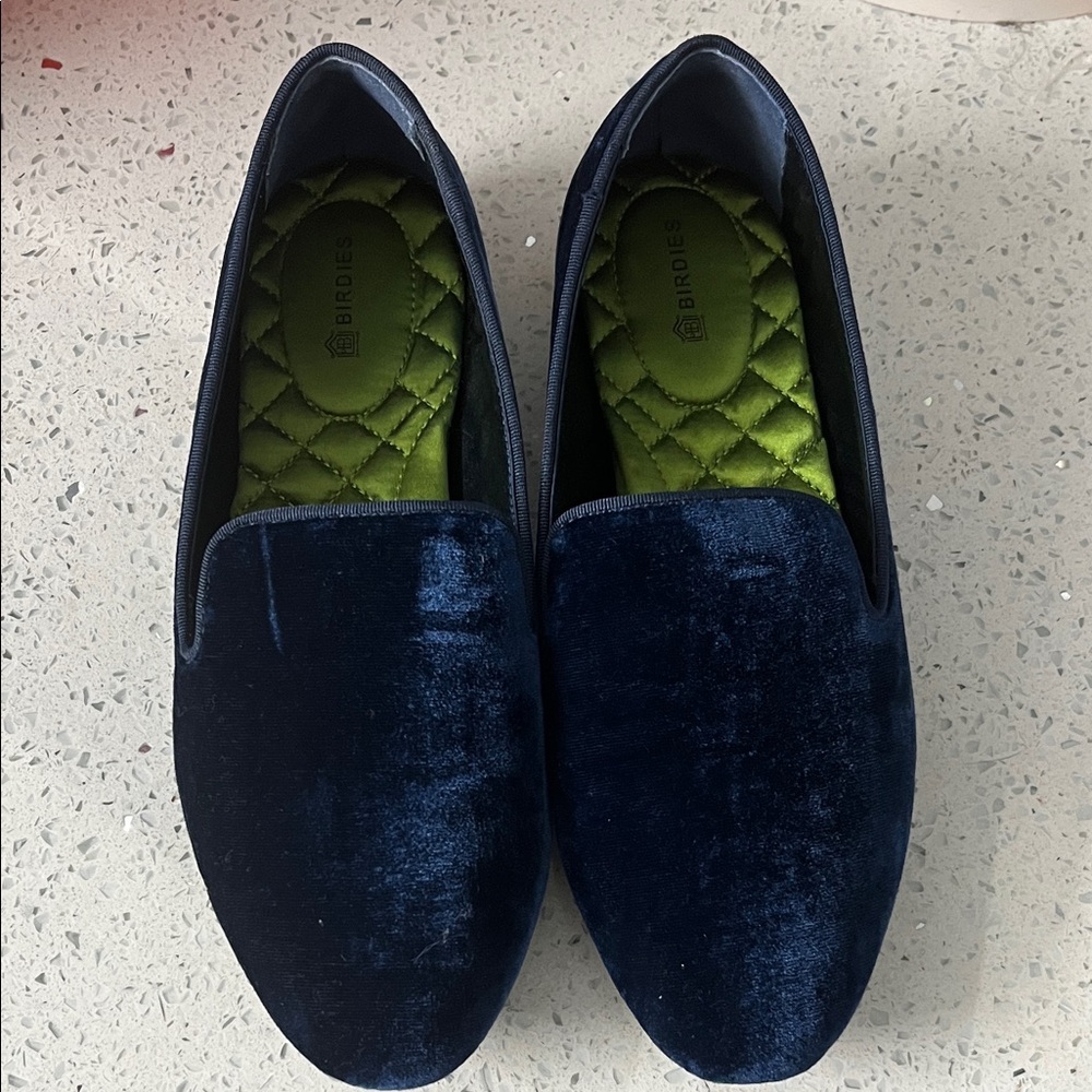 Birdies Women's Velvet Loafers - Deep Blue
